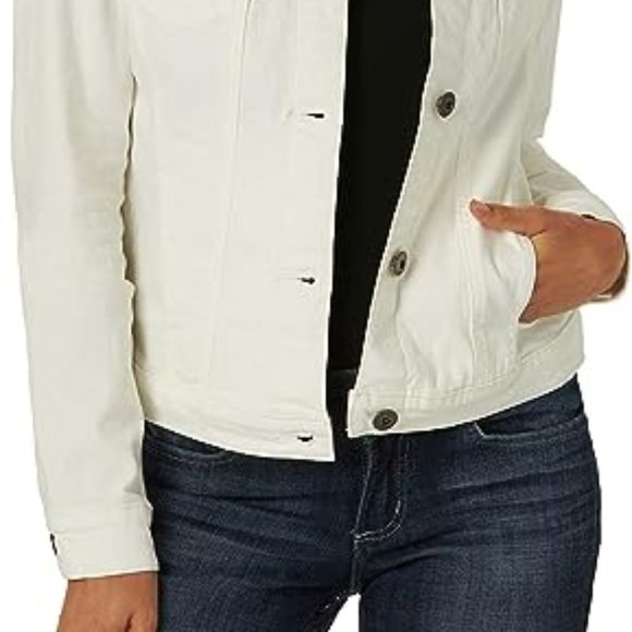Wrangler Authentic White Women's Medium Stretch Denim Jacket - Picture 5 of 7